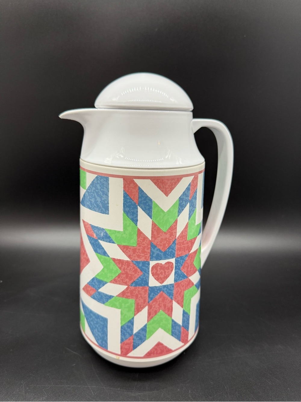 Corning Thermique Quilted Heart Insulated Coffee Carafe Vintage Cottagecore